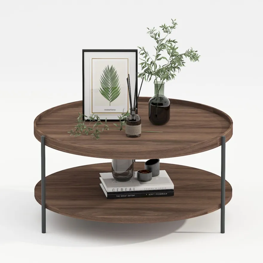 Sohvapöytä Home4You Cindy ø80x40cm pähkinä, Verkkokaupan poistotuote