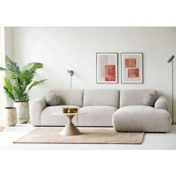 Sohvapöytä House Nordic Annecy, ø70x41cm, hiekka/travertiinikuosi