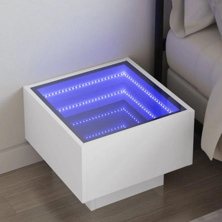 Sohvapöytä Infinity LED-valoilla, 40x40x30 cm, eri värejä (38660)