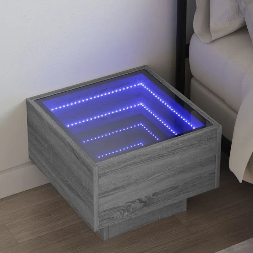 Sohvapöytä Infinity LED-valoilla, 40x40x30 cm, eri värejä (38660)