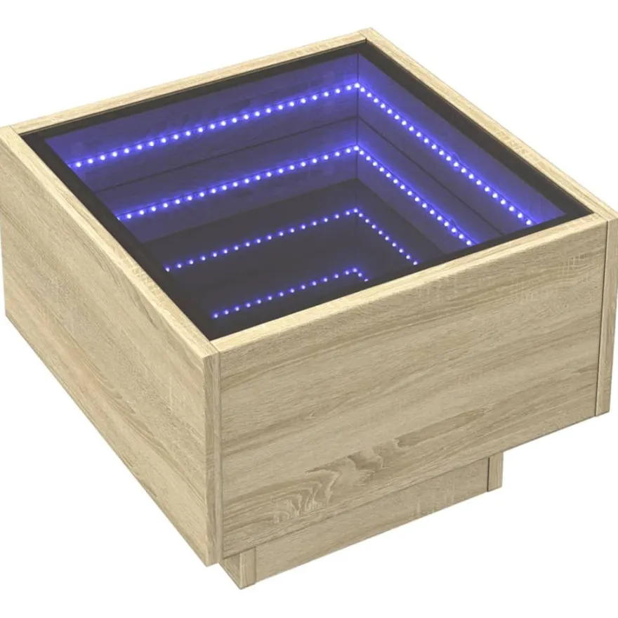 Sohvapöytä Infinity LED-valoilla, 40x40x30 cm, eri värejä (38660)