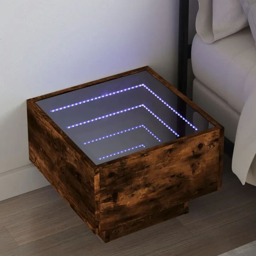 Sohvapöytä Infinity LED-valoilla, 40x40x30 cm, eri värejä (38660)
