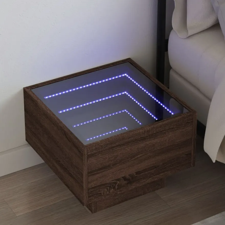 Sohvapöytä Infinity LED-valoilla, 40x40x30 cm, eri värejä (38660)
