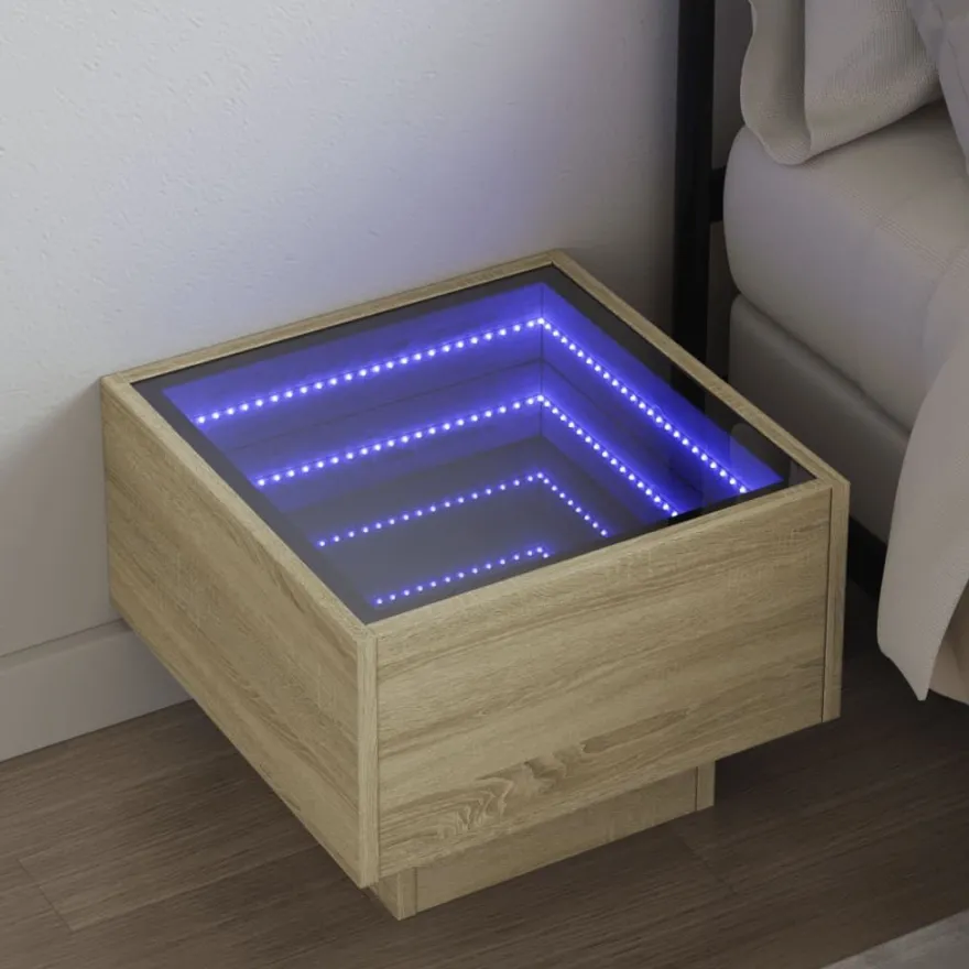 Sohvapöytä Infinity LED-valoilla, 40x40x30 cm, eri värejä (38660)