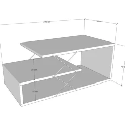Sohvapöytä Linento Furniture Cayenne, 100x50cm