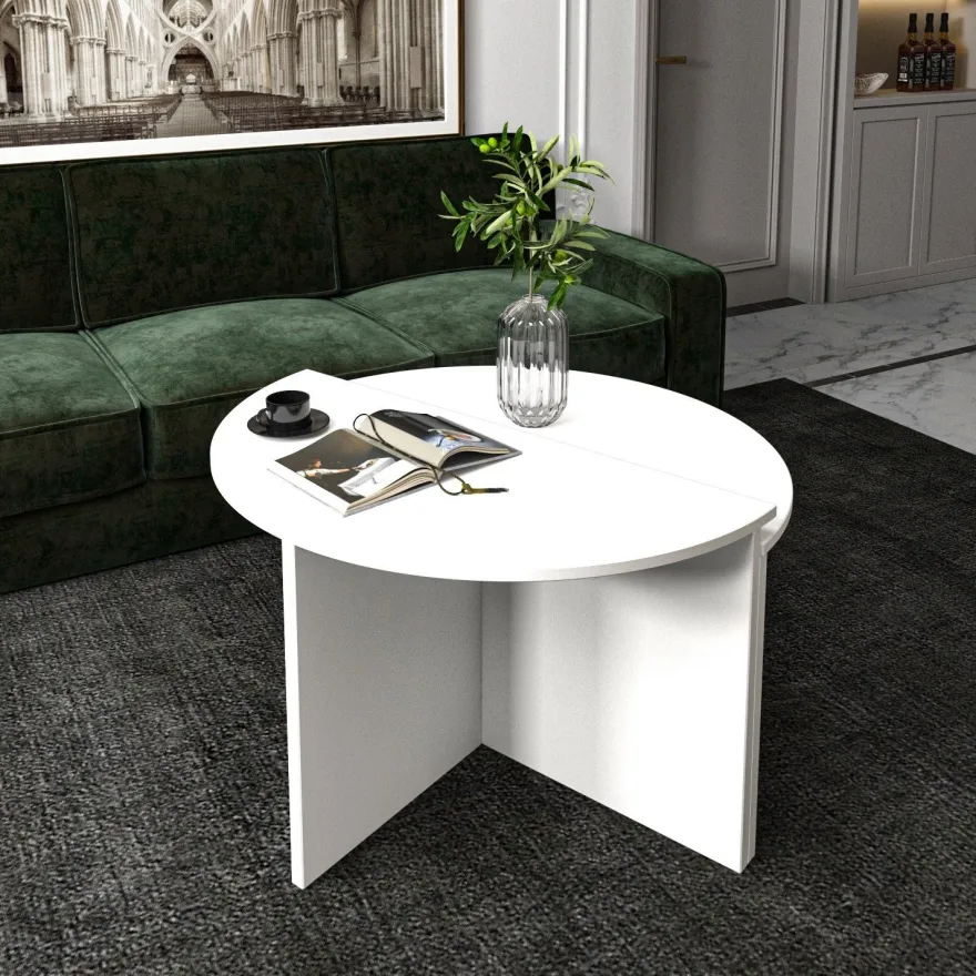 Sohvapöytä Linento Furniture Dolunay, valkoinen