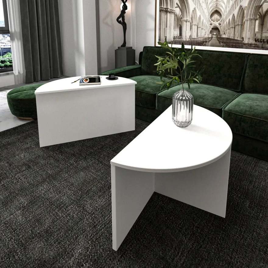 Sohvapöytä Linento Furniture Dolunay, valkoinen