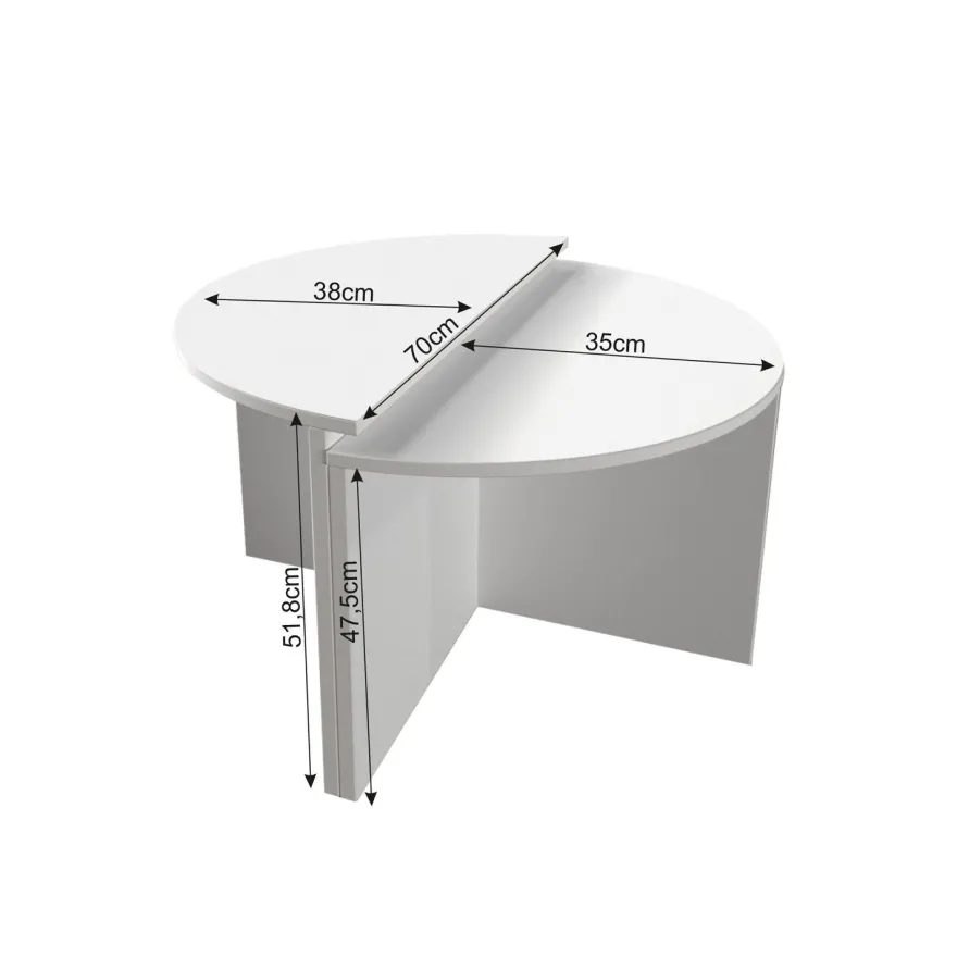 Sohvapöytä Linento Furniture Dolunay, valkoinen
