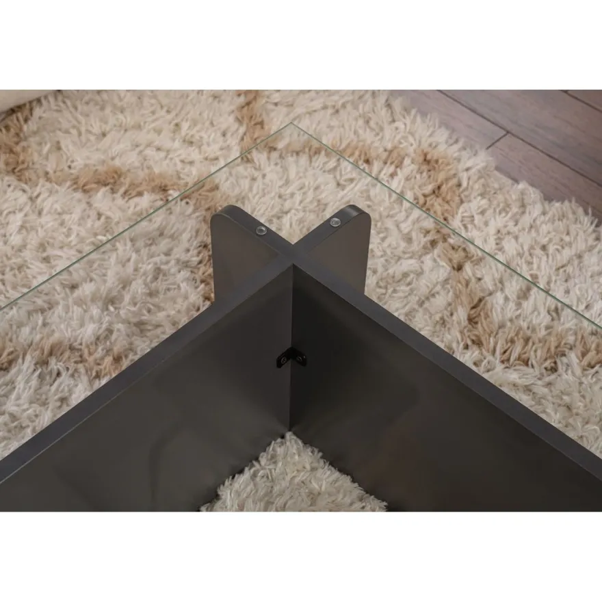 Sohvapöytä Linento Furniture Flavio 105x30cm lasikansi