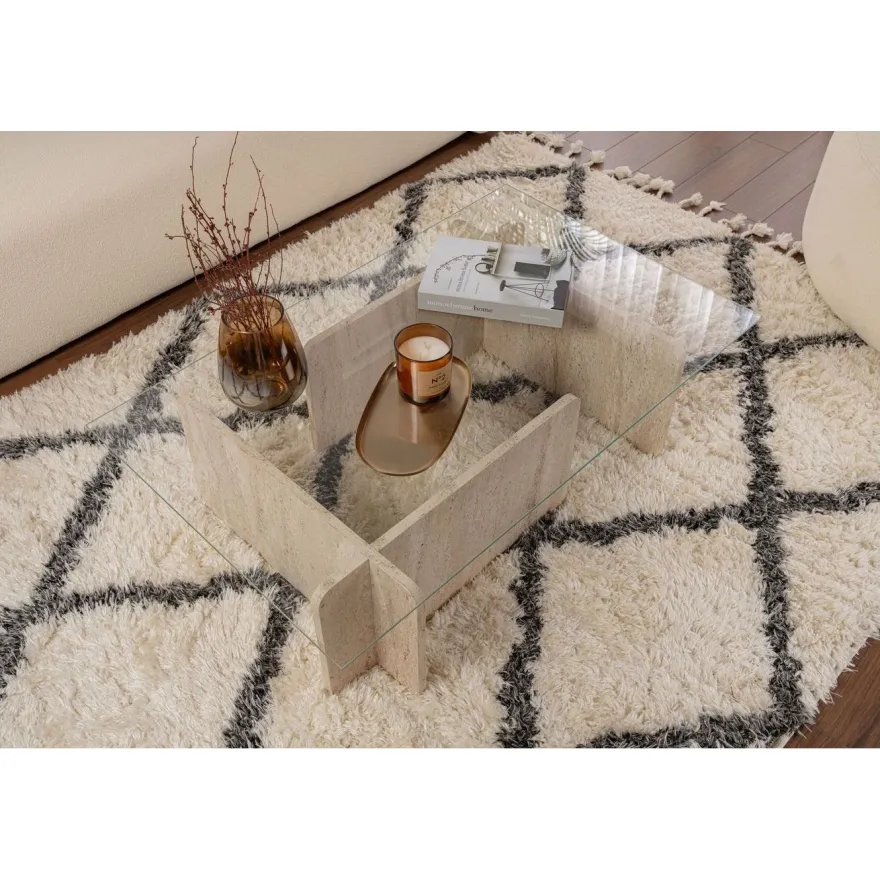 Sohvapöytä Linento Furniture Flavio 105x30cm lasikansi