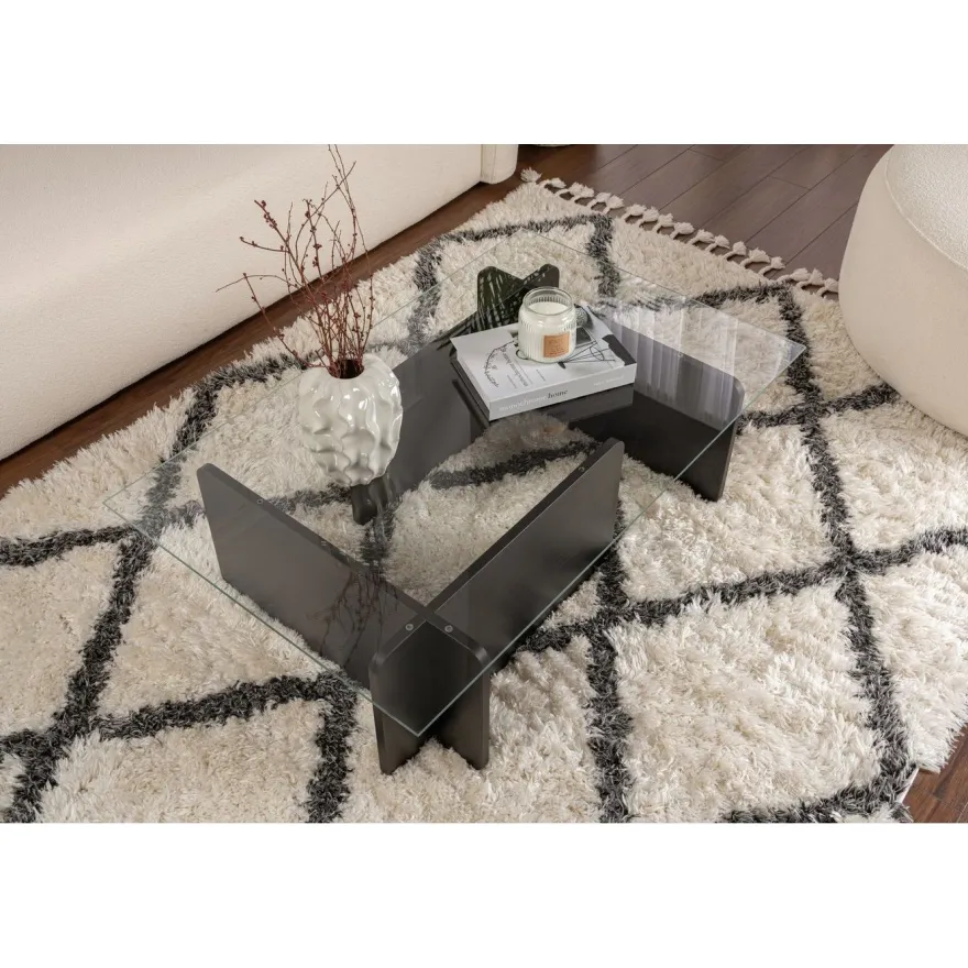 Sohvapöytä Linento Furniture Flavio 105x30cm lasikansi