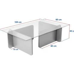 Sohvapöytä Linento Furniture Flavio 105x30cm lasikansi