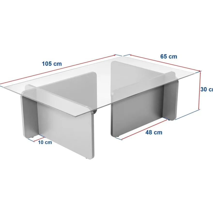 Sohvapöytä Linento Furniture Flavio 105x30cm lasikansi