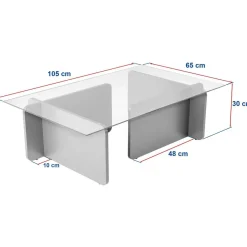 Sohvapöytä Linento Furniture Flavio 105x30cm lasikansi