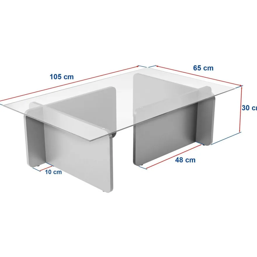Sohvapöytä Linento Furniture Flavio 105x30cm lasikansi