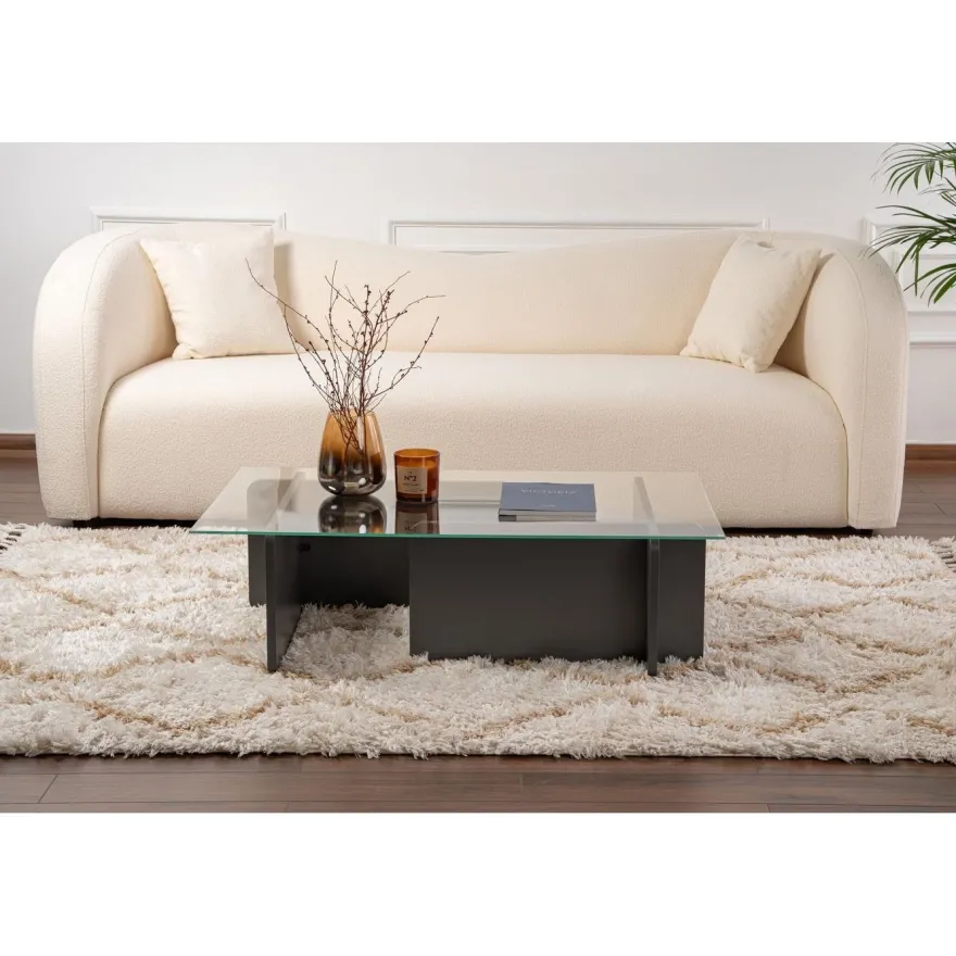 Sohvapöytä Linento Furniture Flavio 105x30cm lasikansi