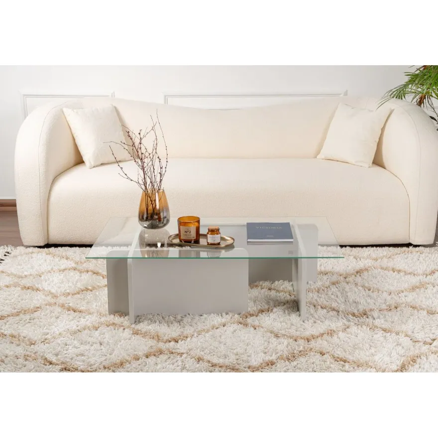 Sohvapöytä Linento Furniture Flavio 105x30cm lasikansi