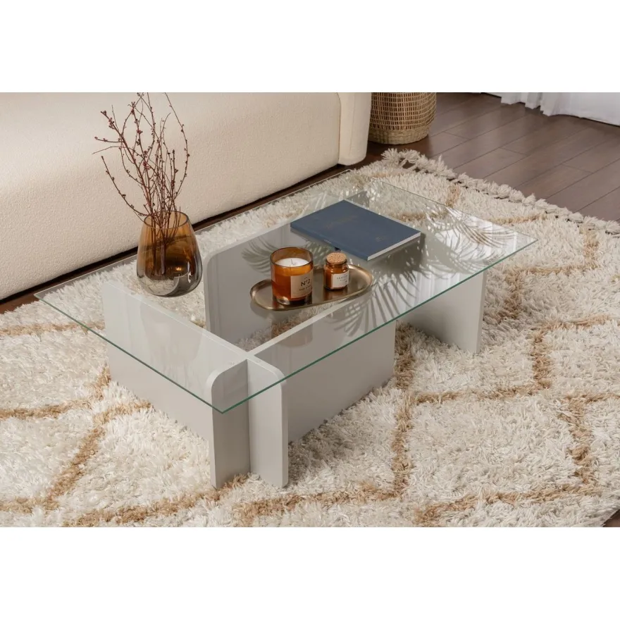 Sohvapöytä Linento Furniture Flavio 105x30cm lasikansi