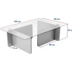 Sohvapöytä Linento Furniture Flavio 105x30cm lasikansi