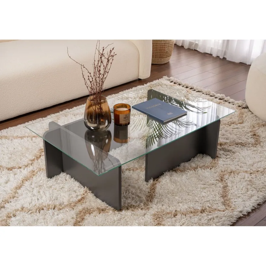 Sohvapöytä Linento Furniture Flavio 105x30cm lasikansi