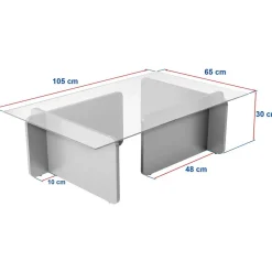 Sohvapöytä Linento Furniture Flavio 105x30cm lasikansi
