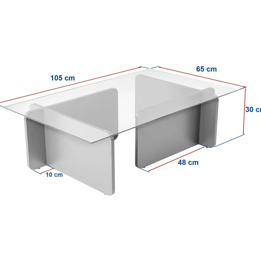 Sohvapöytä Linento Furniture Flavio 105x30cm lasikansi