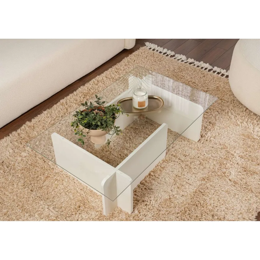 Sohvapöytä Linento Furniture Flavio 105x30cm lasikansi