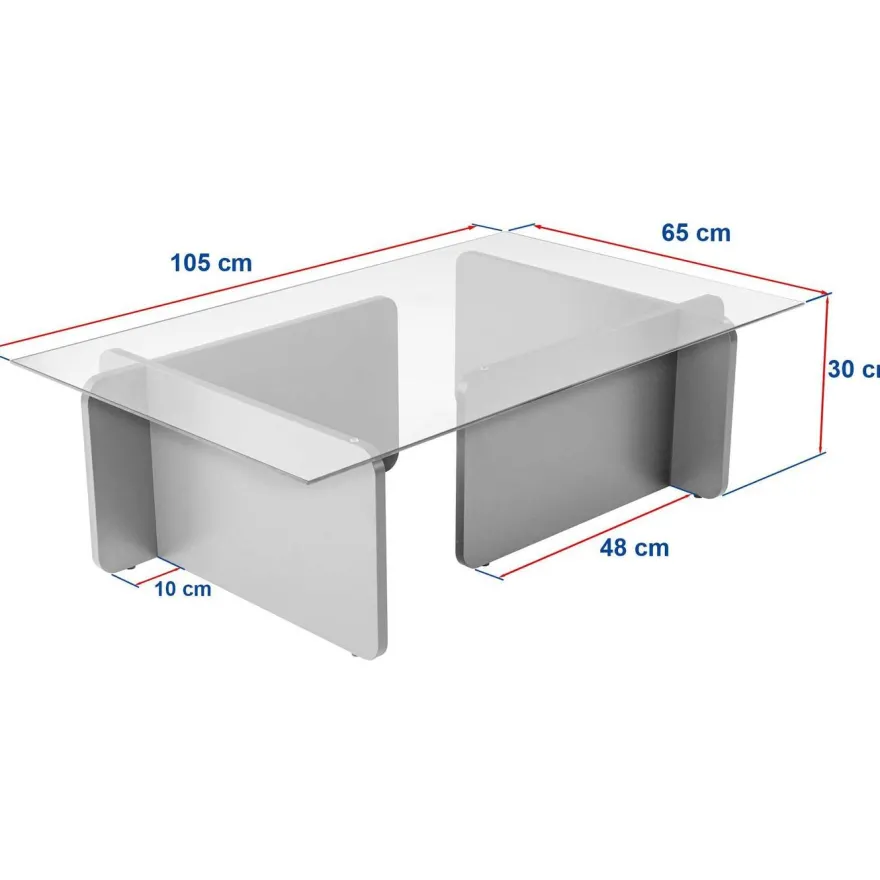 Sohvapöytä Linento Furniture Flavio 105x30cm lasikansi