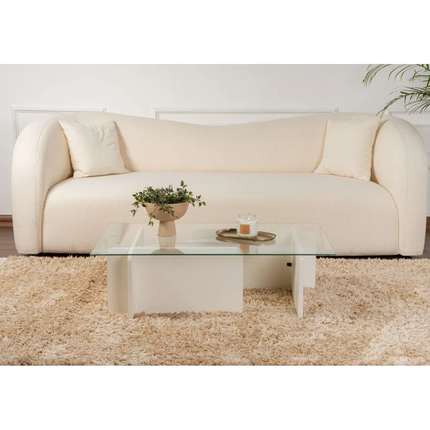 Sohvapöytä Linento Furniture Flavio 105x30cm lasikansi