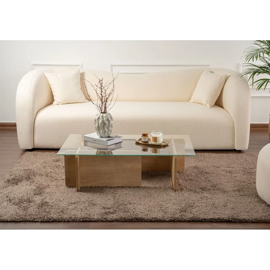 Sohvapöytä Linento Furniture Flavio 105x30cm lasikansi
