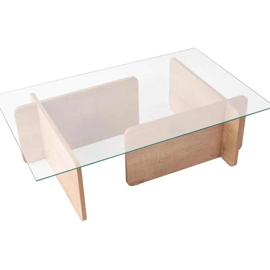 Sohvapöytä Linento Furniture Flavio 105x30cm lasikansi