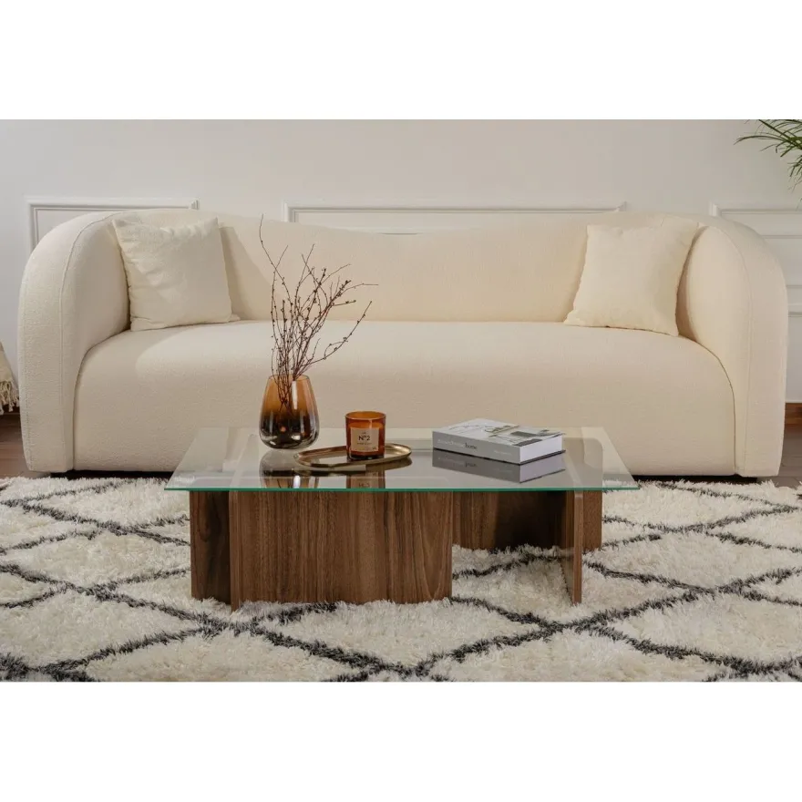 Sohvapöytä Linento Furniture Flavio 105x30cm lasikansi