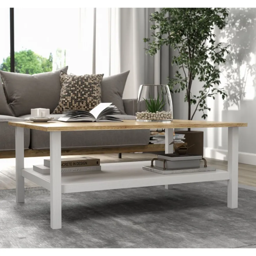 Sohvapöytä Linento Furniture FRN-20081, 100x70cm, valkoinen