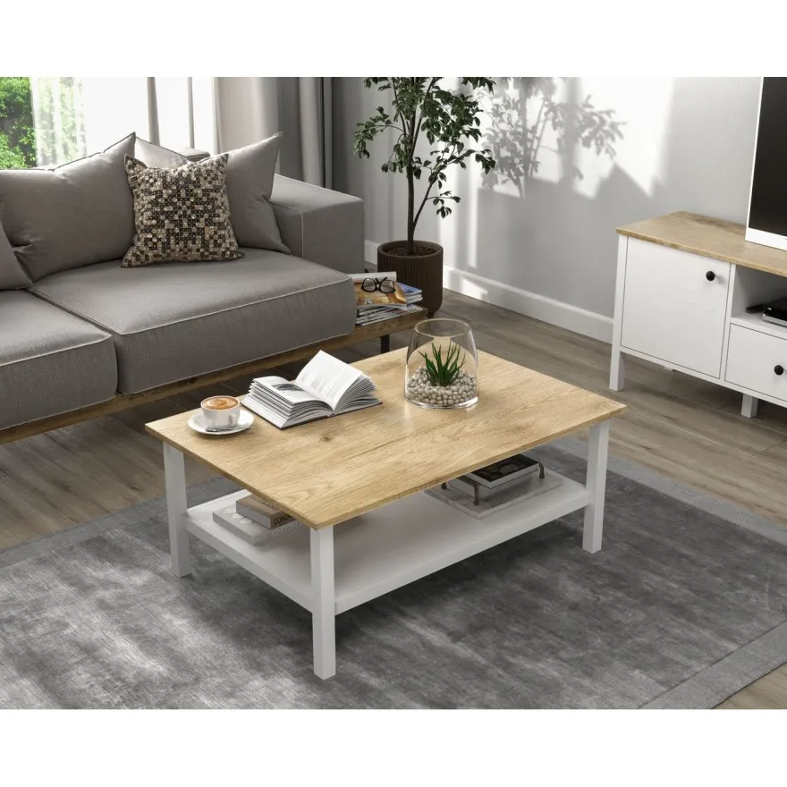 Sohvapöytä Linento Furniture FRN-20081, 100x70cm, valkoinen