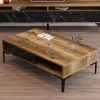 Sohvapöytä Linento Furniture Istanbul, marmorikuosi, ruskea/musta