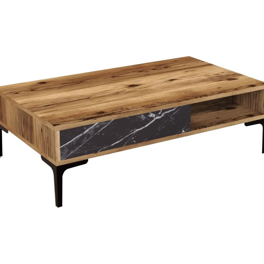 Sohvapöytä Linento Furniture Istanbul, marmorikuosi, ruskea/musta