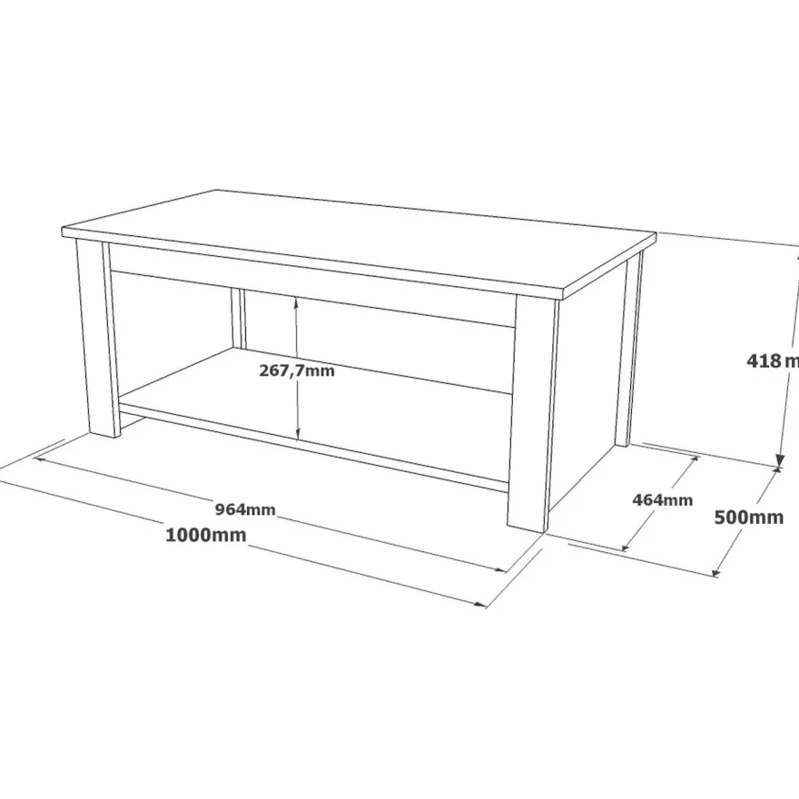 Sohvapöytä Linento Furniture LV14, kivikuosi, hopea/harmaa
