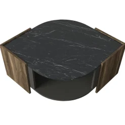 Sohvapöytä Linento Furniture Marbel, pähkinäpuu/harmaa/musta