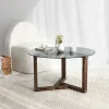 Sohvapöytä Linento Furniture Miro, 75cm, savulasi, ruskea