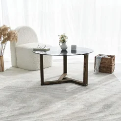 Sohvapöytä Linento Furniture Miro, 75cm, savulasi, ruskea