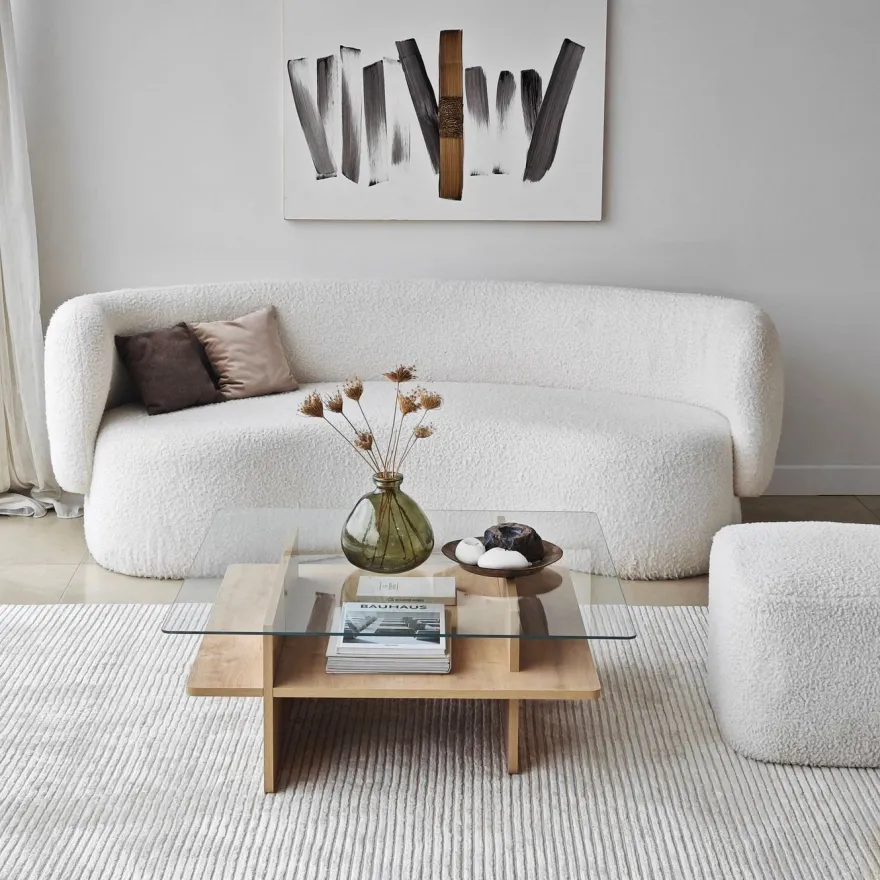Sohvapöytä Linento Furniture Saga Square 90x35cm lasikansi