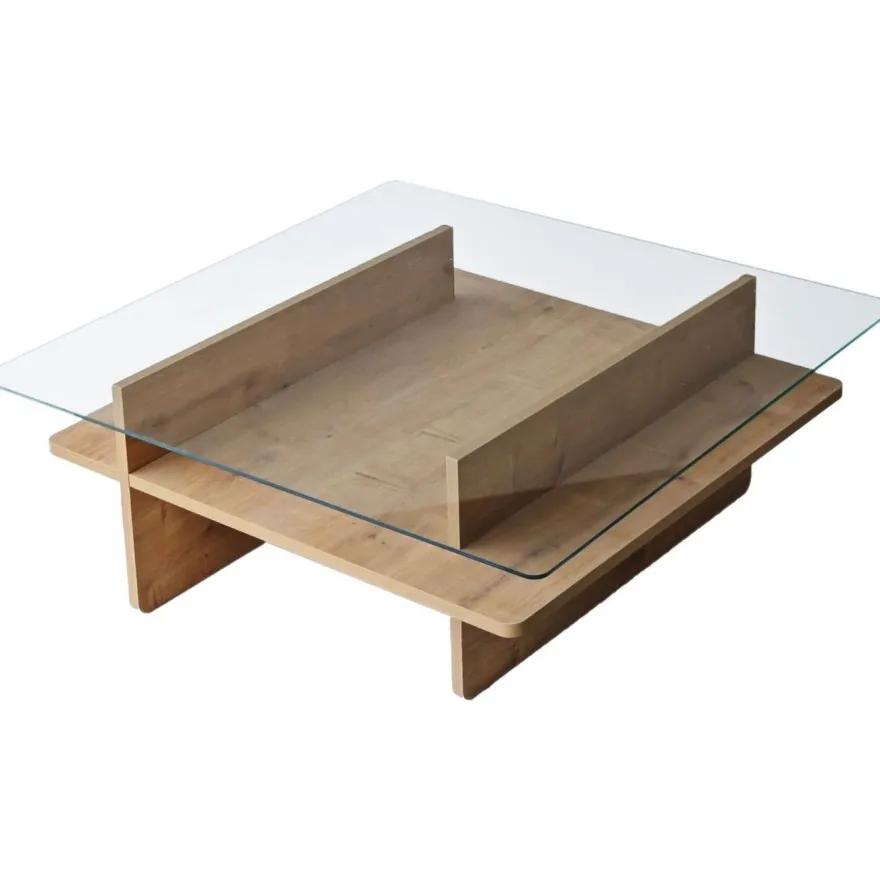 Sohvapöytä Linento Furniture Saga Square 90x35cm lasikansi