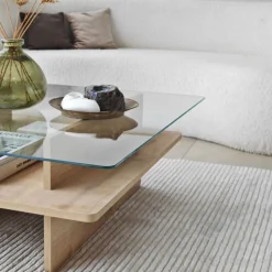 Sohvapöytä Linento Furniture Saga Square 90x35cm lasikansi
