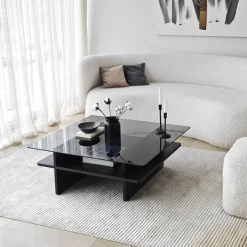 Sohvapöytä Linento Furniture Saga Square 90x35cm lasikansi