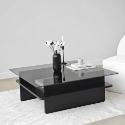 Sohvapöytä Linento Furniture Saga Square 90x35cm lasikansi