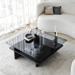 Sohvapöytä Linento Furniture Saga Square 90x35cm lasikansi