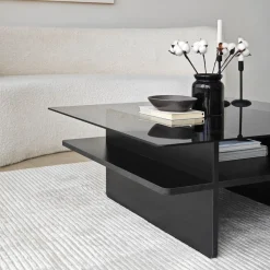 Sohvapöytä Linento Furniture Saga Square 90x35cm lasikansi