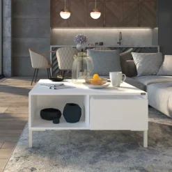 Sohvapöytä Linento Furniture SHP-660, 90x90cm, vetolaatikolla