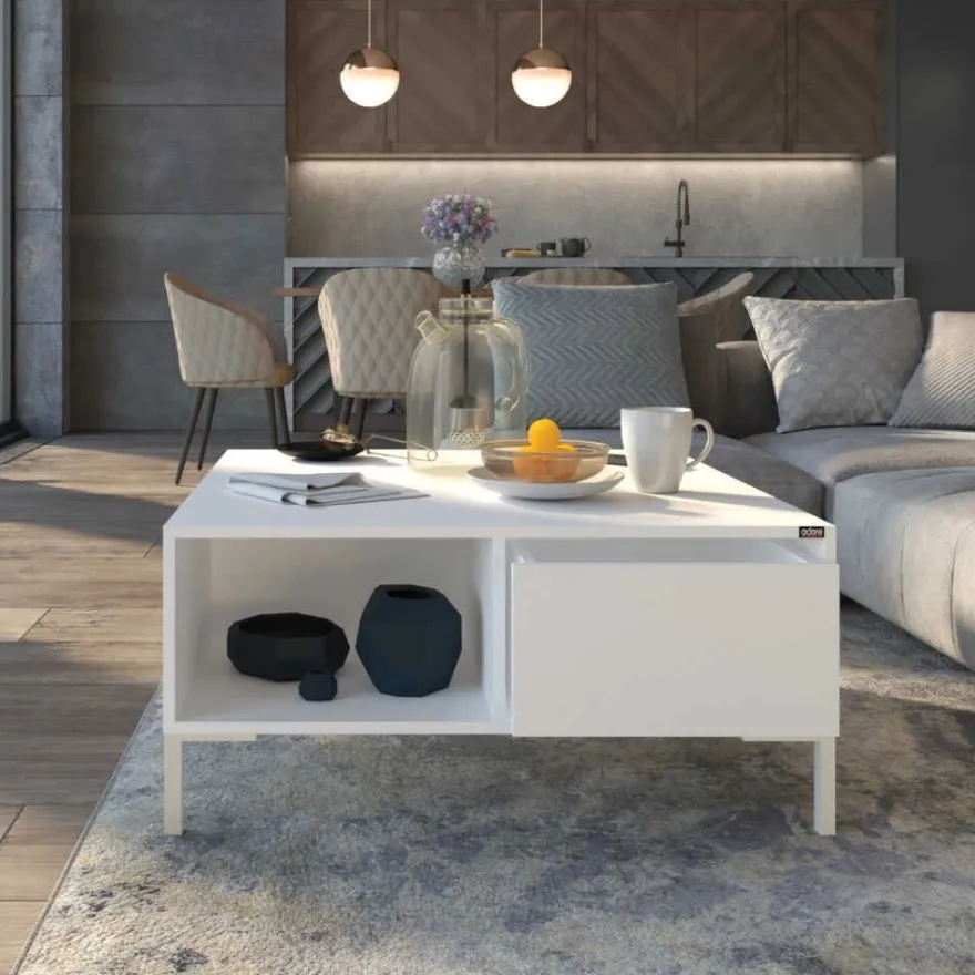 Sohvapöytä Linento Furniture SHP-660, 90x90cm, vetolaatikolla