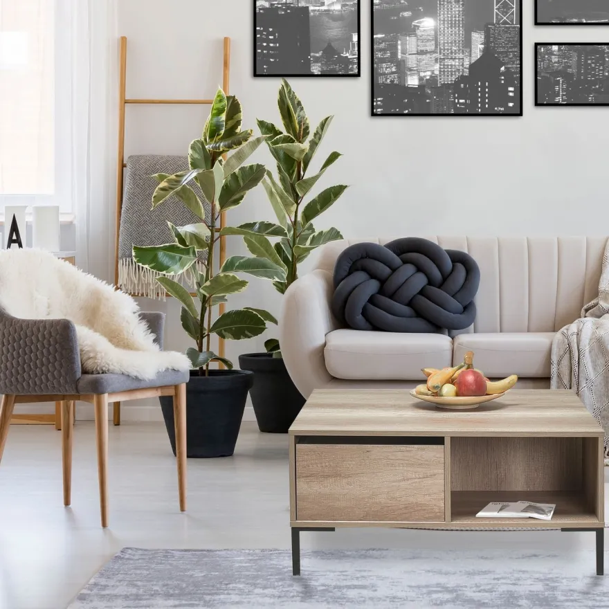 Sohvapöytä Linento Furniture SHP-660, 90x90cm, vetolaatikolla